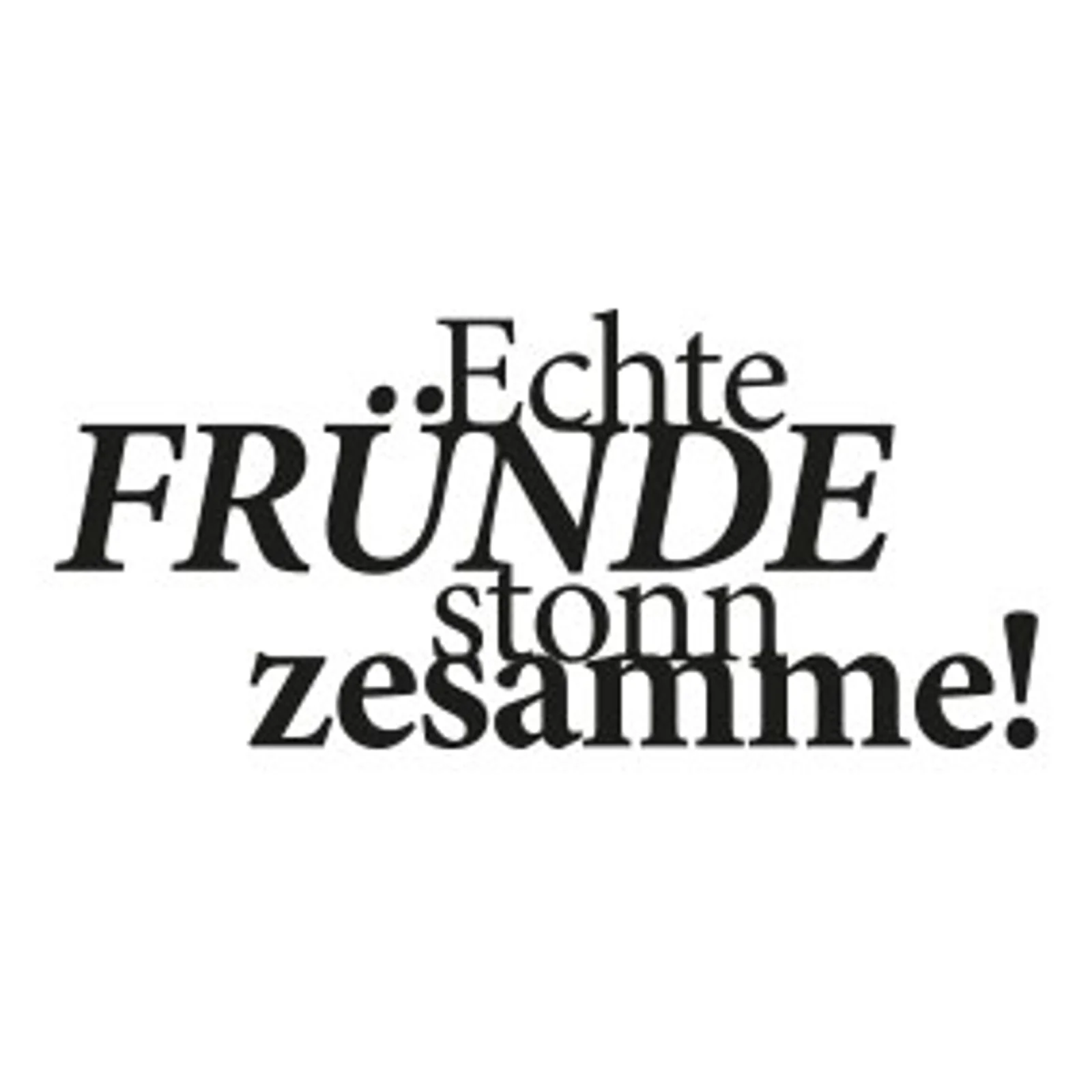 typoBILD "Echte Fründe stonn zesamme!"