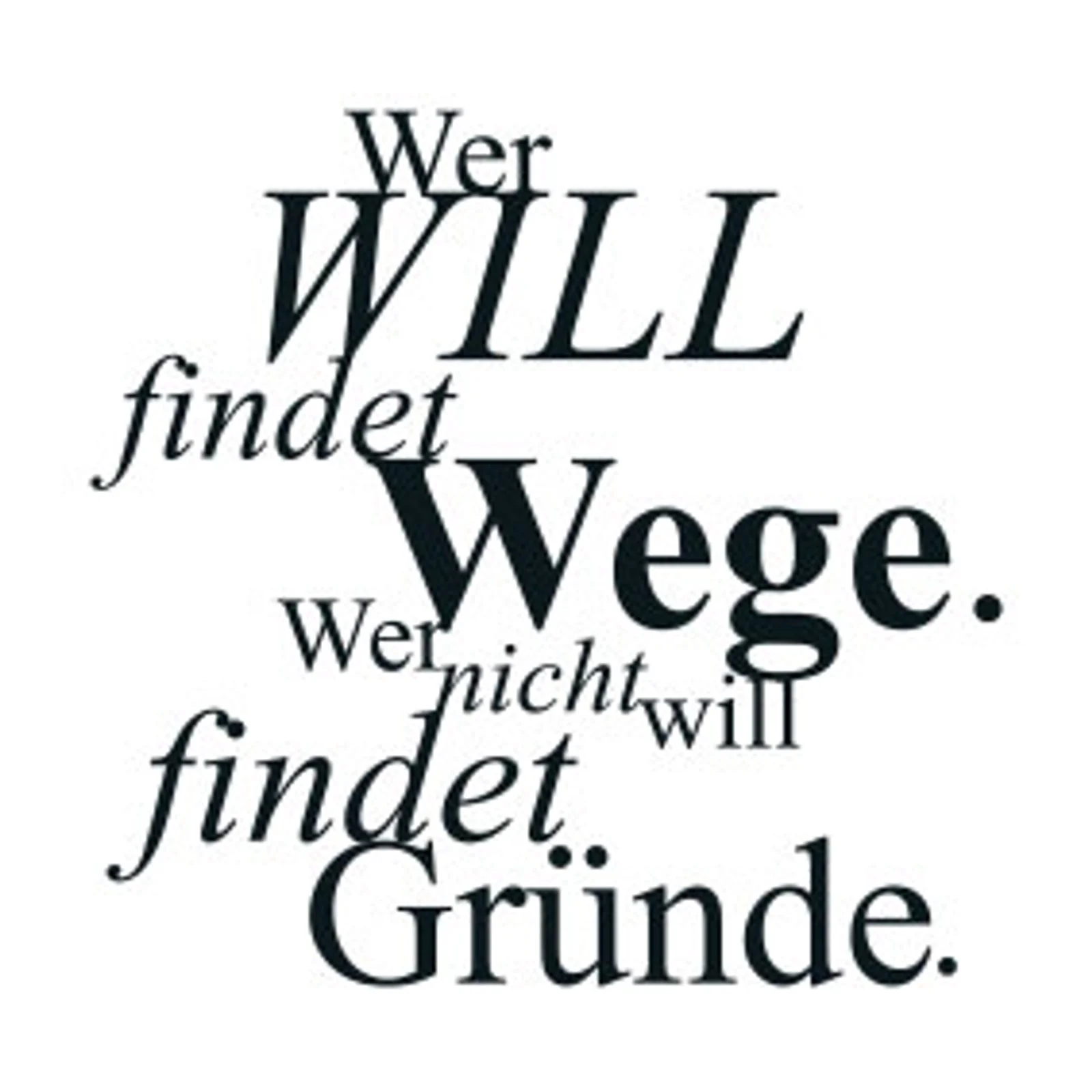 typoBILD "Wer will findet Wege. Wer nicht will findet Gründe!"